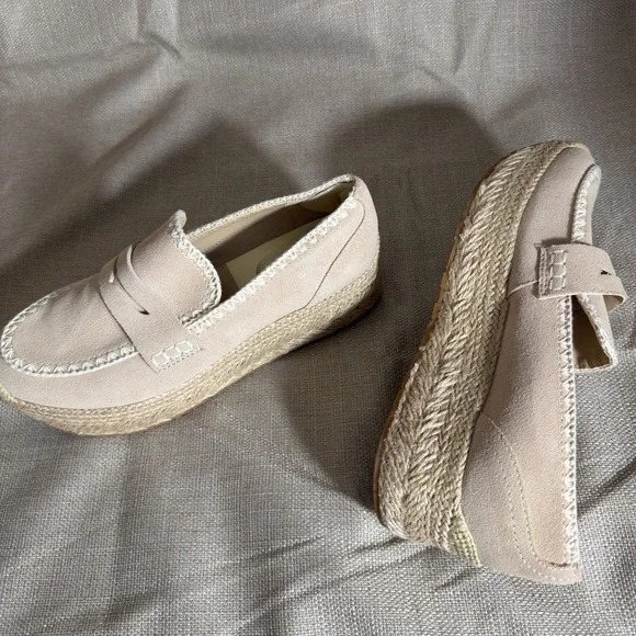 Dolce Vita Janine Platform Sneaker Loafer Women's Bone Nude Suede - Picture 2 of 10